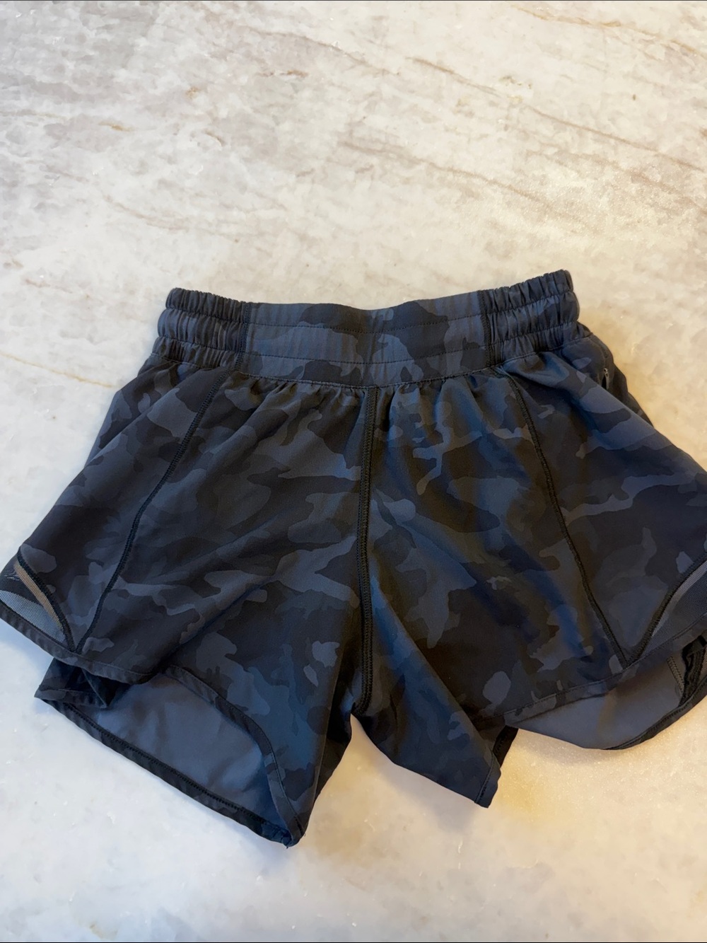 lululemon athletica Black & Dark Gray Camo Running Shorts